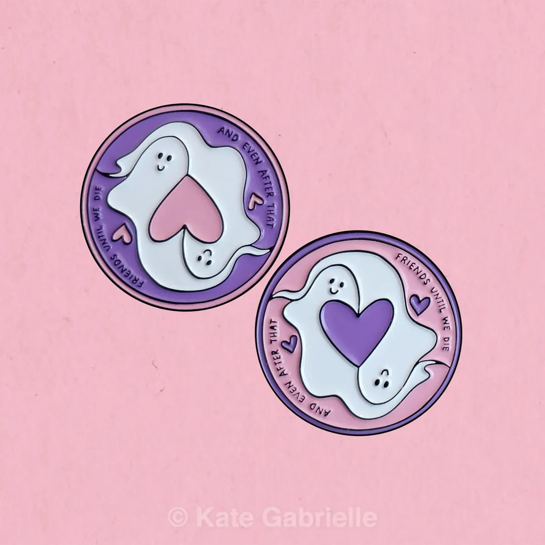 BFF Best Friend Ghosts Enamel Lapel Pin Set - Etsy | Etsy (US)