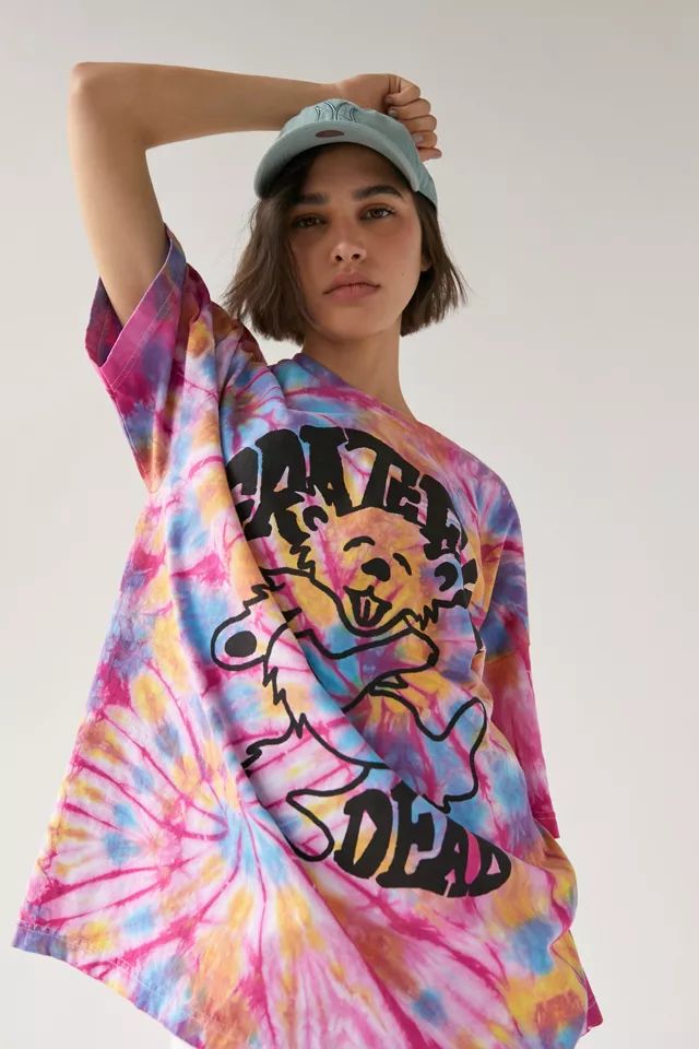 Grateful Dead Bear Tie-Dye T-Shirt Dress | Urban Outfitters (US and RoW)