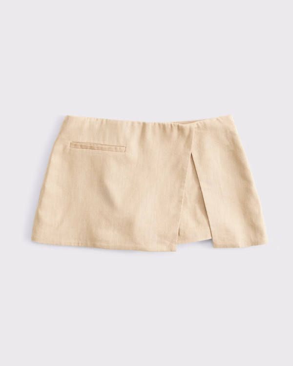 Women's Mid Rise Tailored Micro Wrap Mini Skort | Women's New Arrivals | Abercrombie.com | Abercrombie & Fitch (US)