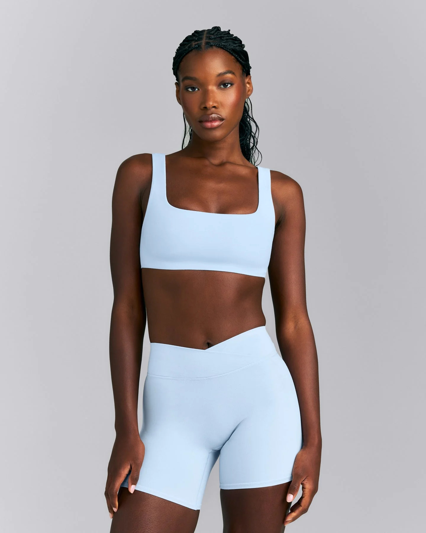 SoftMotion\u2122 Soft Square Neck Sports Bra New Branding 
 Mist Blue | Oner Active (UK / US)