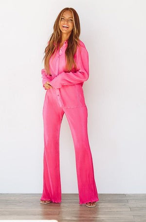 Wavey Wandere Pants - Fuchsia Pink | Hazel and Olive