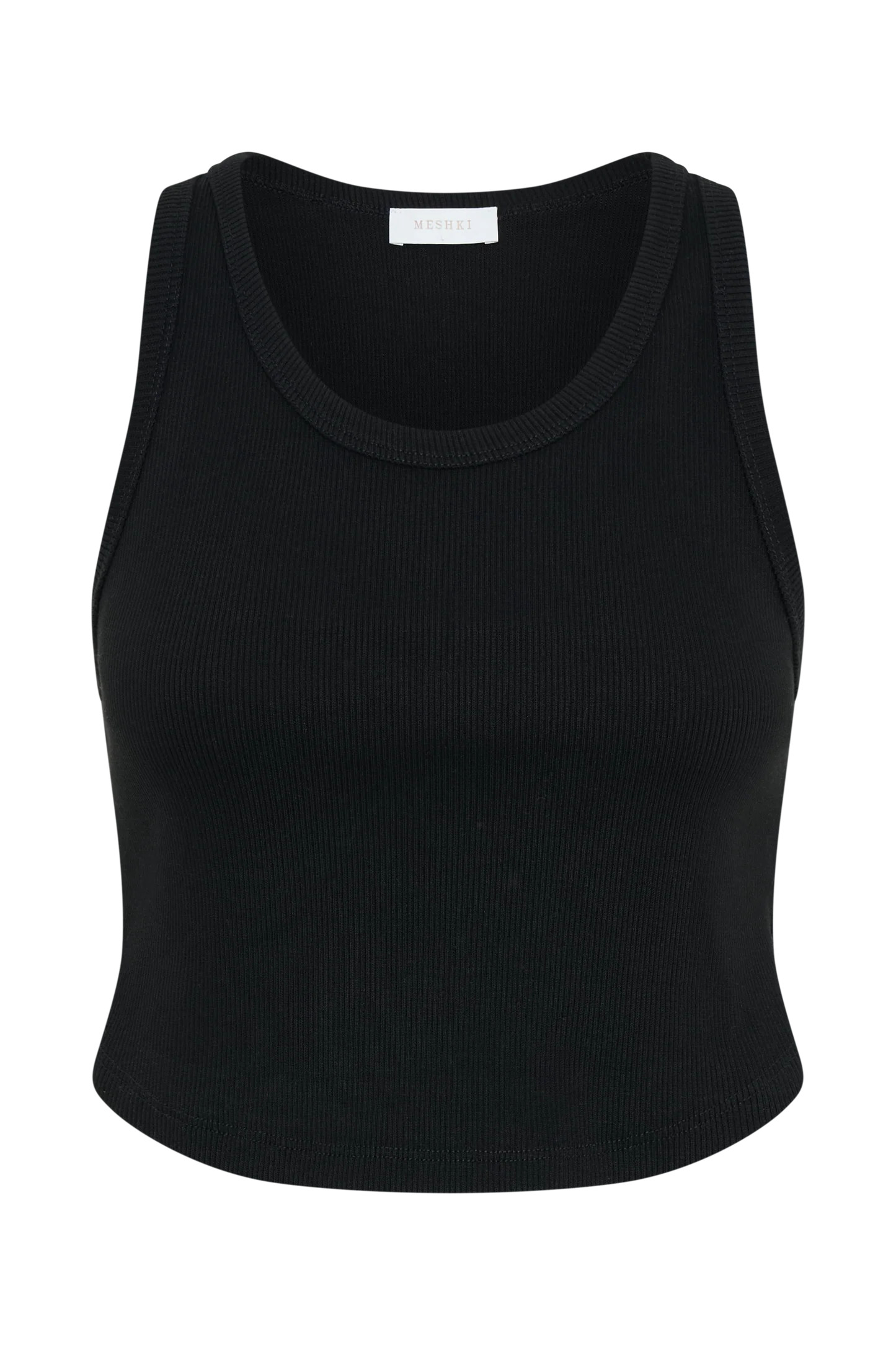 Morgana Ribbed Tank Top - Black | Meshki (APAC)
