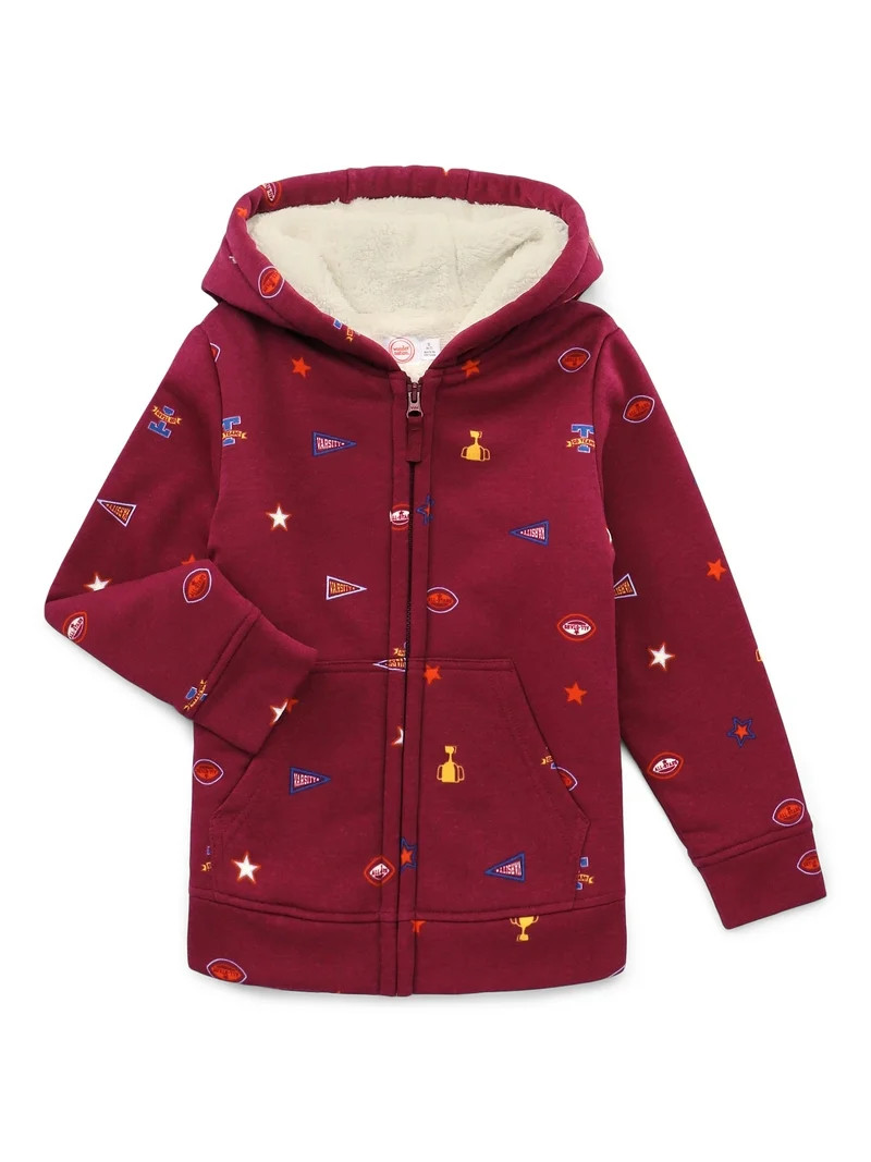 Wonder Nation Boys Kid Tough Hoodie with Long Sleeves, Sizes 4-18 & Husky | Walmart (US)