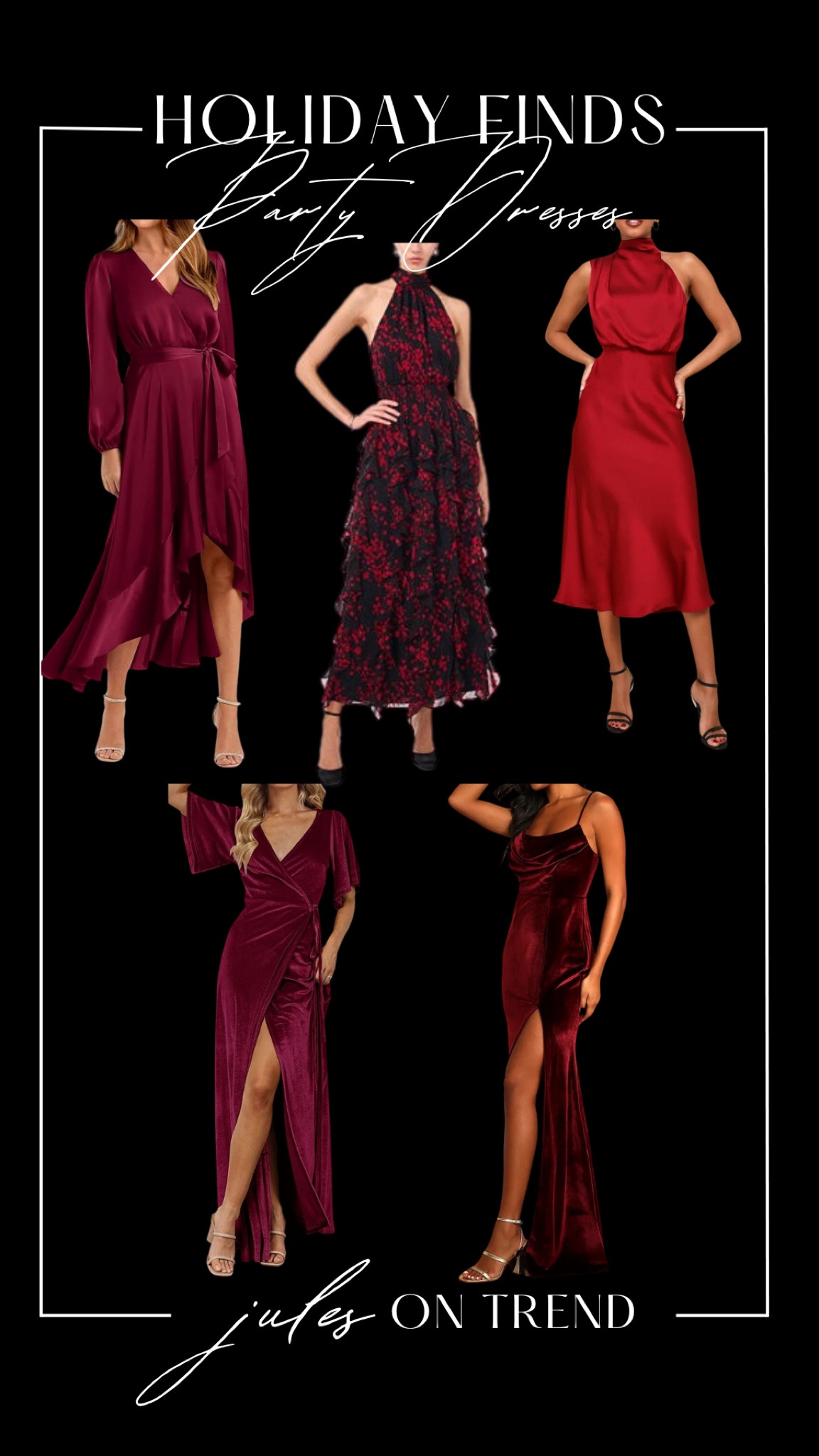Holiday Party dresses under $100. 

A few of these come in additional colors. All are beautiful and affordable. Pair with some strappy heels, clutch, and drop earrings to complete the outfit. 

#LTKFindsUnder100 #LTKHoliday #LTKParties