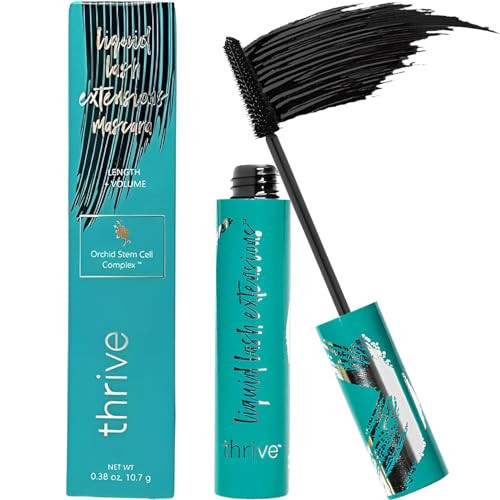 Thrive Mascara Liquid Lash Extensions, Tubing Mascara Cosmetics Natural Volumizing Lengthening Eye Makeup, Waterproof & Smudge-Proof, Long-Lasting No Clumping (Black) | Amazon (US)