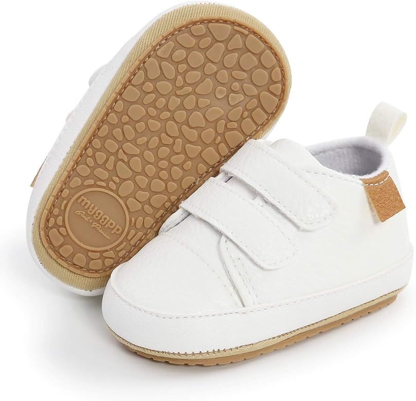Baby Boys Girls Lace Up Leather Sneakers Soft Rubber Sole Infant Moccasins Newborn Oxford Loafers... | Amazon (US)