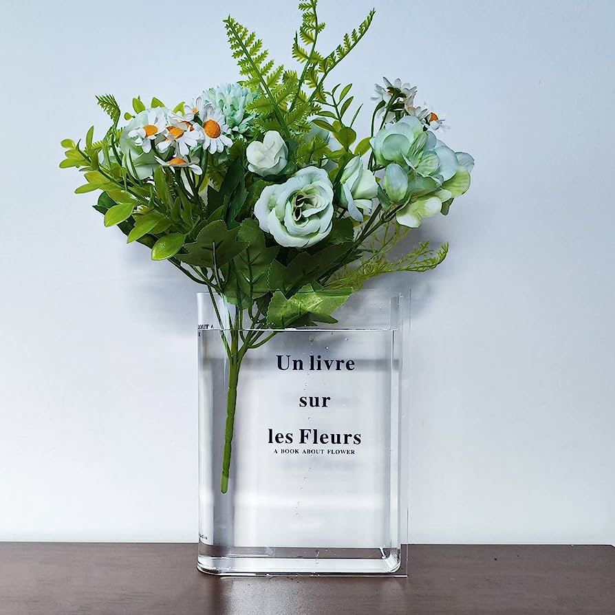 Clear Book Vase for Flowers - Bookish Gifts and Decorative Centerpiece for Home - Un Livre sur le... | Amazon (US)