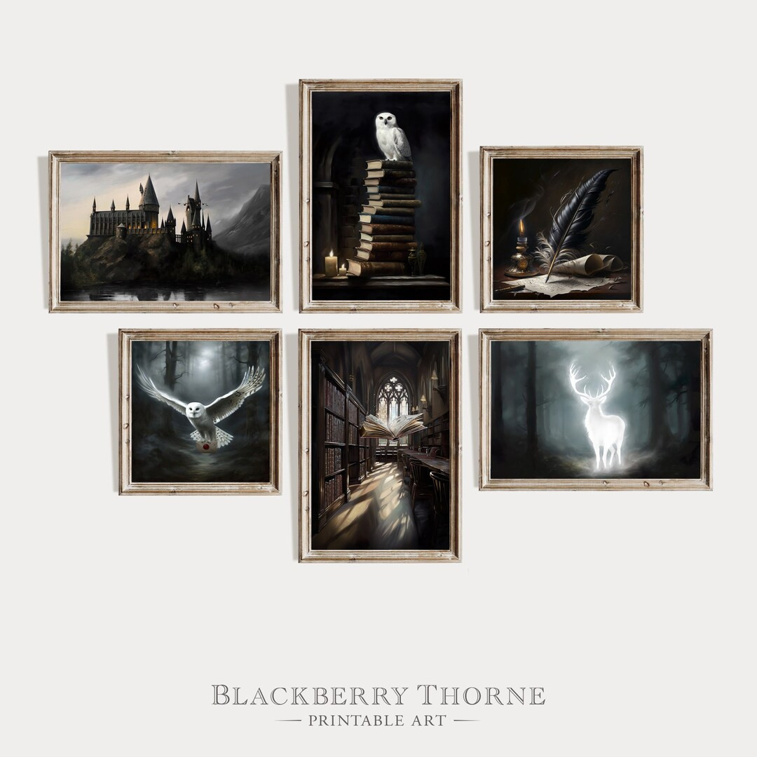 School for Witches and Wizards Set of 6 Printables Dark and Moody Castle Dark Academia Decor Vint... | Etsy (US)