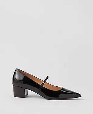 Pointy Toe Block Heel Patent Mary Jane Pump | Ann Taylor (US)