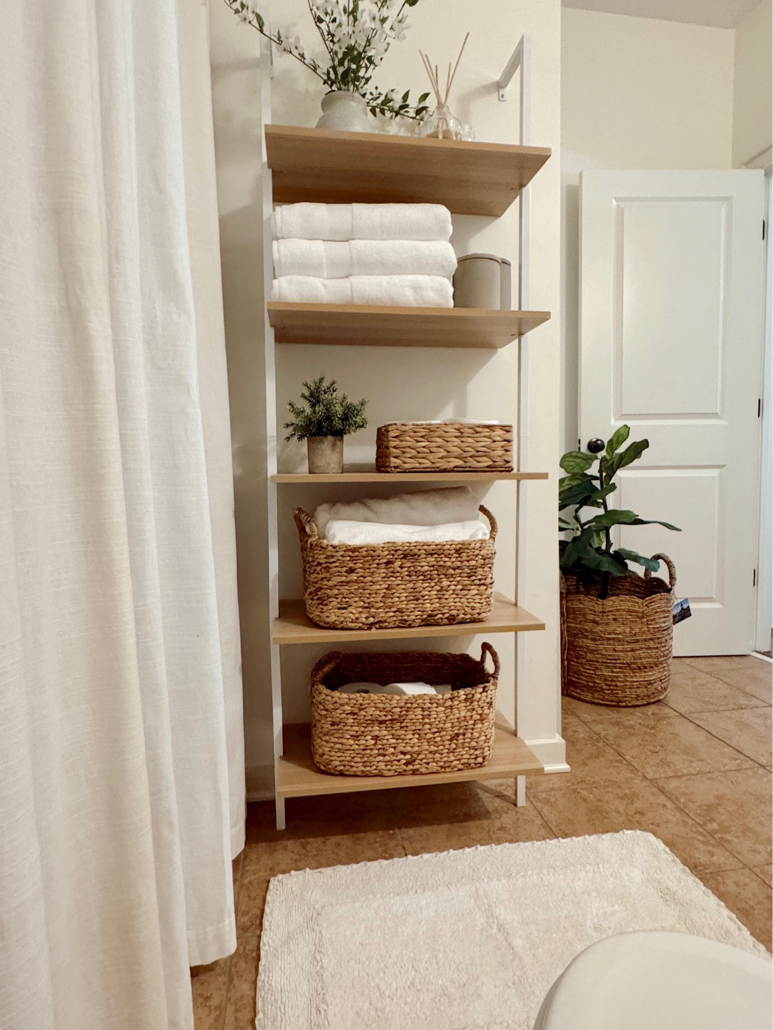 bathroom upgrade!! using wayfair shelves in here has made such a beautiful difference!!

#LTKxWayfair #LTKSeasonal #LTKHome