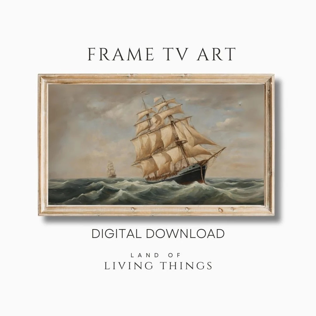 Nautical TV Art of a Ship Vintage Nautical Art for Frame TV Digital Download Digital Art for Fram... | Etsy (US)