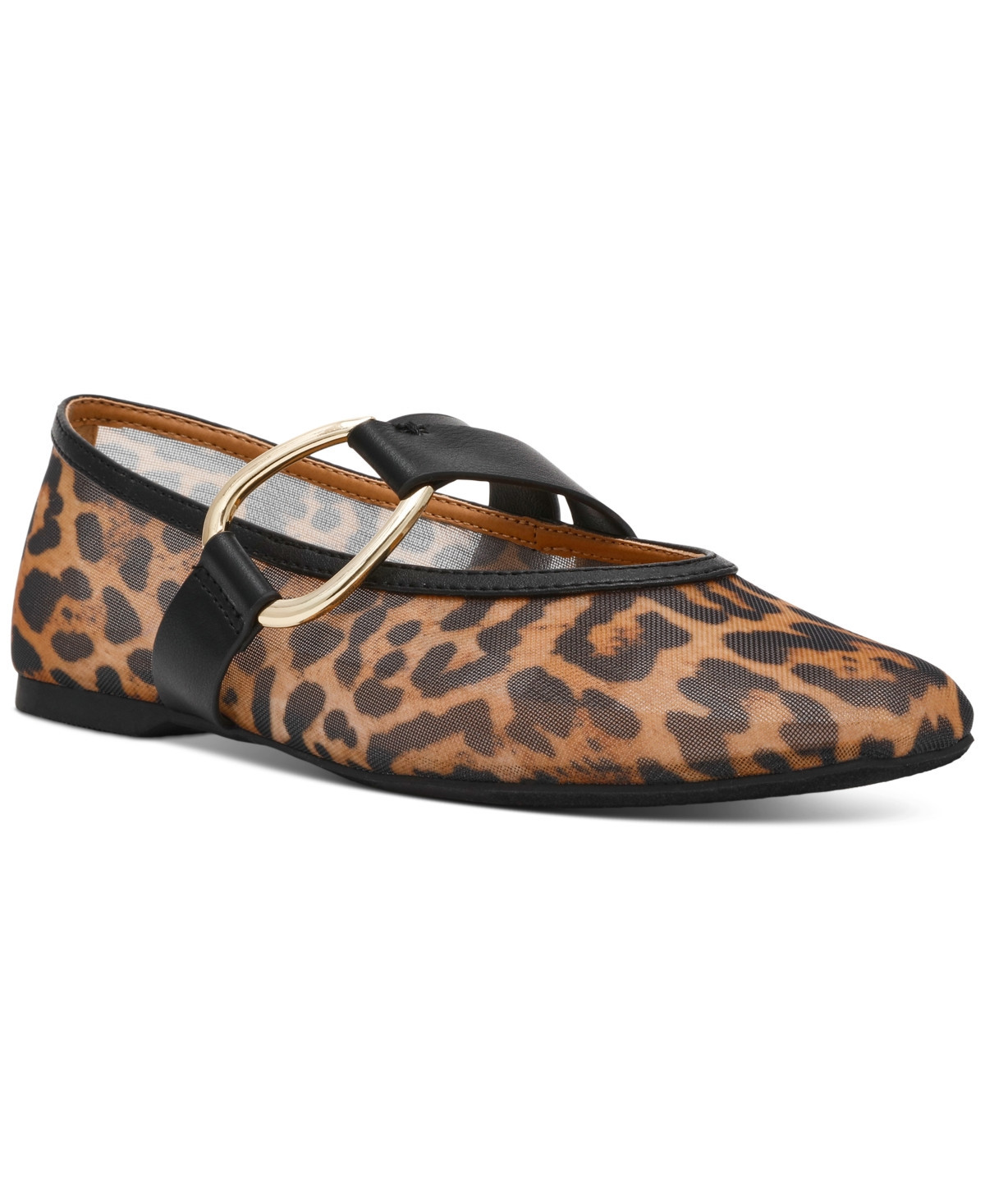 Dv Dolce Vita Women's Mirandah Buckle Mesh Mary Jane Flats - Leopard | Macy's