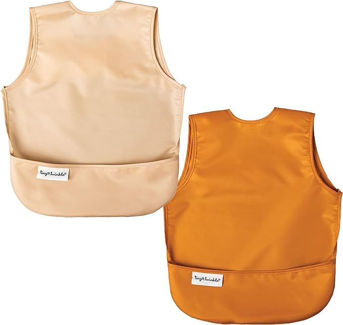 Tiny Twinkle Mess-Proof Apron Bib 2 Pack - Baby & Toddler Waterproof Smock with Tug-Proof Closure | Amazon (US)