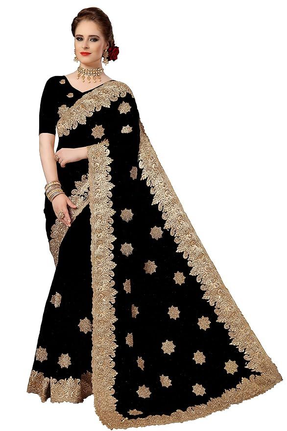 Nivah Fashion Women's Full NET Havy-Embroidery Work With Blouse Pice Saree K770 | Amazon (US)