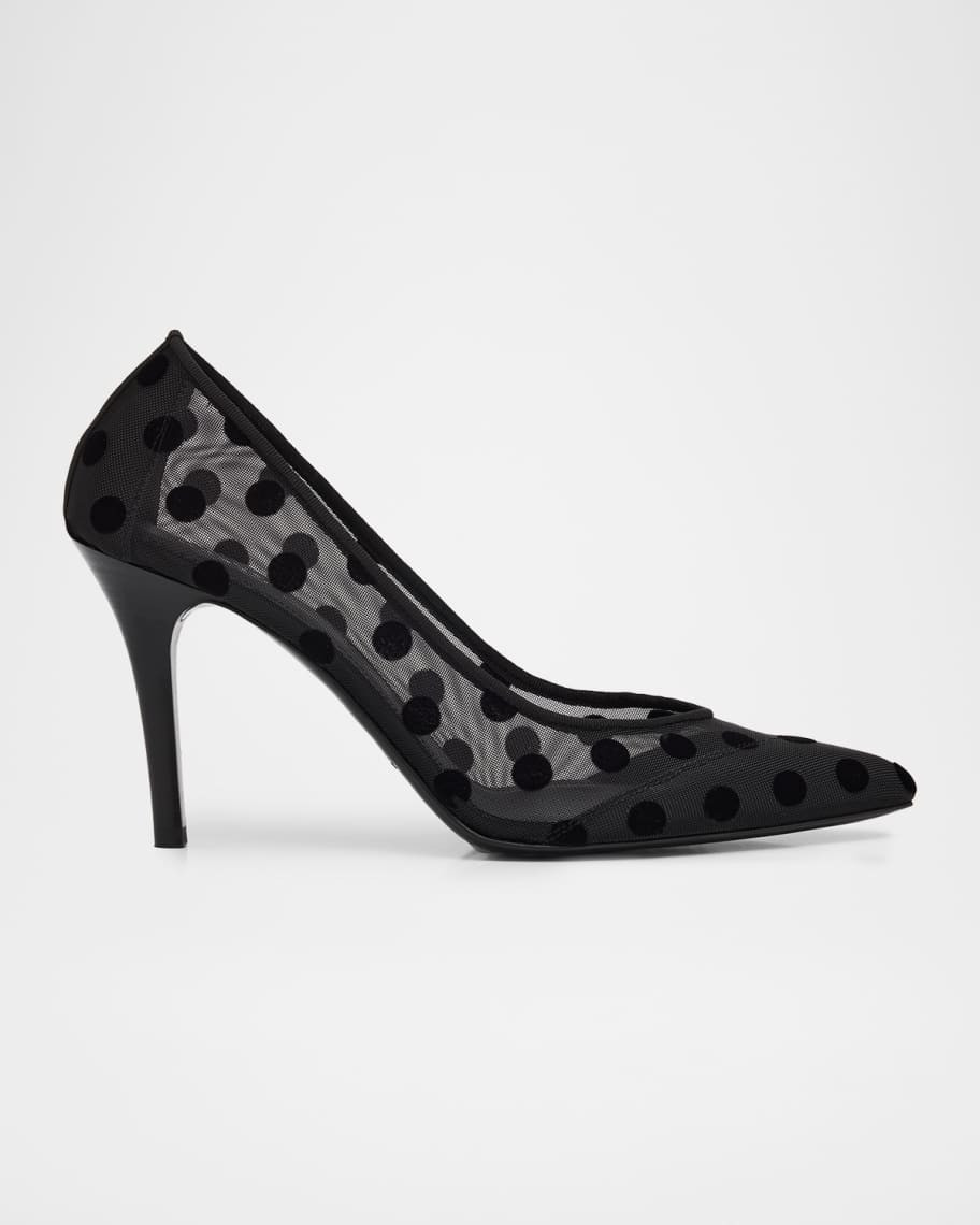 Isabel Marant Pristy Polka-Dot Mesh Pumps | Neiman Marcus