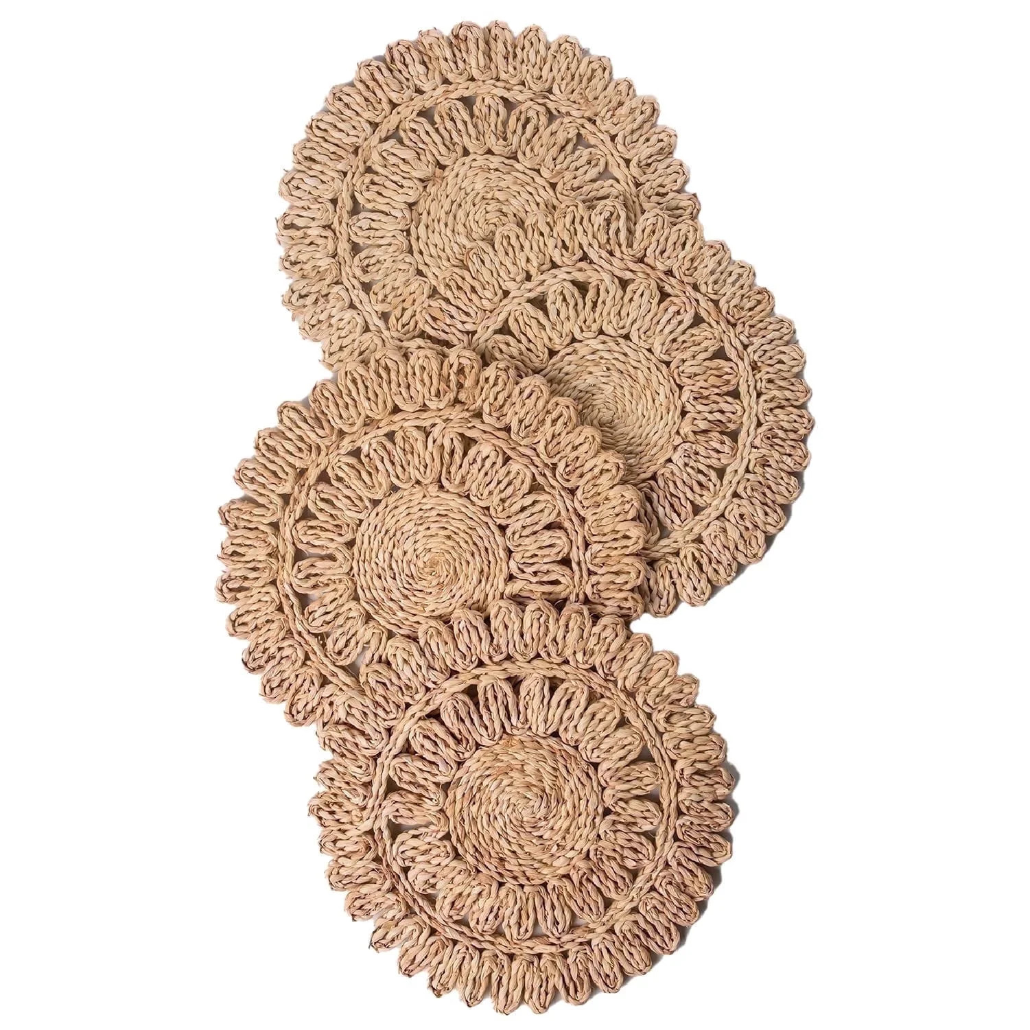 Laquedecraft 13.8" Round Woven Corn Husk Rattan Placemats Set of 4  for Wedding, Party, Christmas... | Walmart (US)