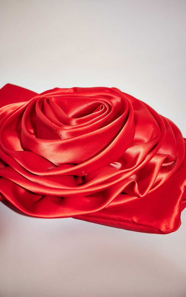 Red Satin Corsage Clutch | PrettyLittleThing UK