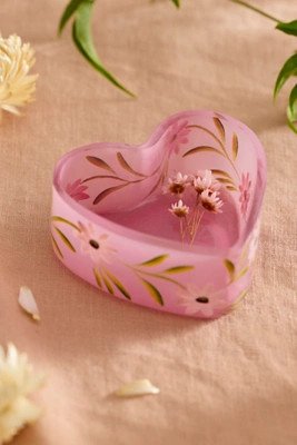 Painted Heart Glass Trinket Dish | Terrain
