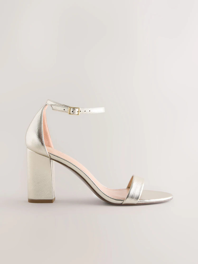Buy Gold Standard/Wide Fit Block Heel Sandals from Next Ireland | Next EU