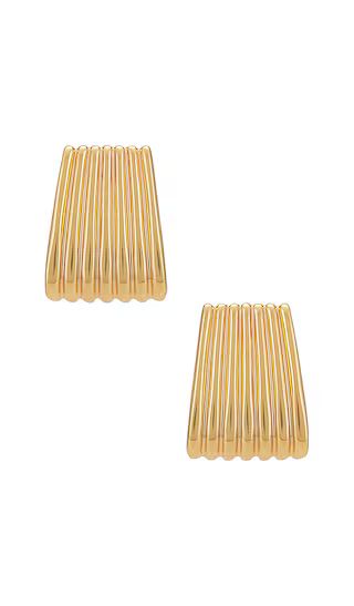 Ribbed Earrings in Gold | Revolve Clothing (Global)