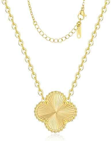 Real 18K Gold Plated Necklaces for Women (Double Sided) Dainty Pendant Necklace Set (High Tarnish... | Amazon (US)