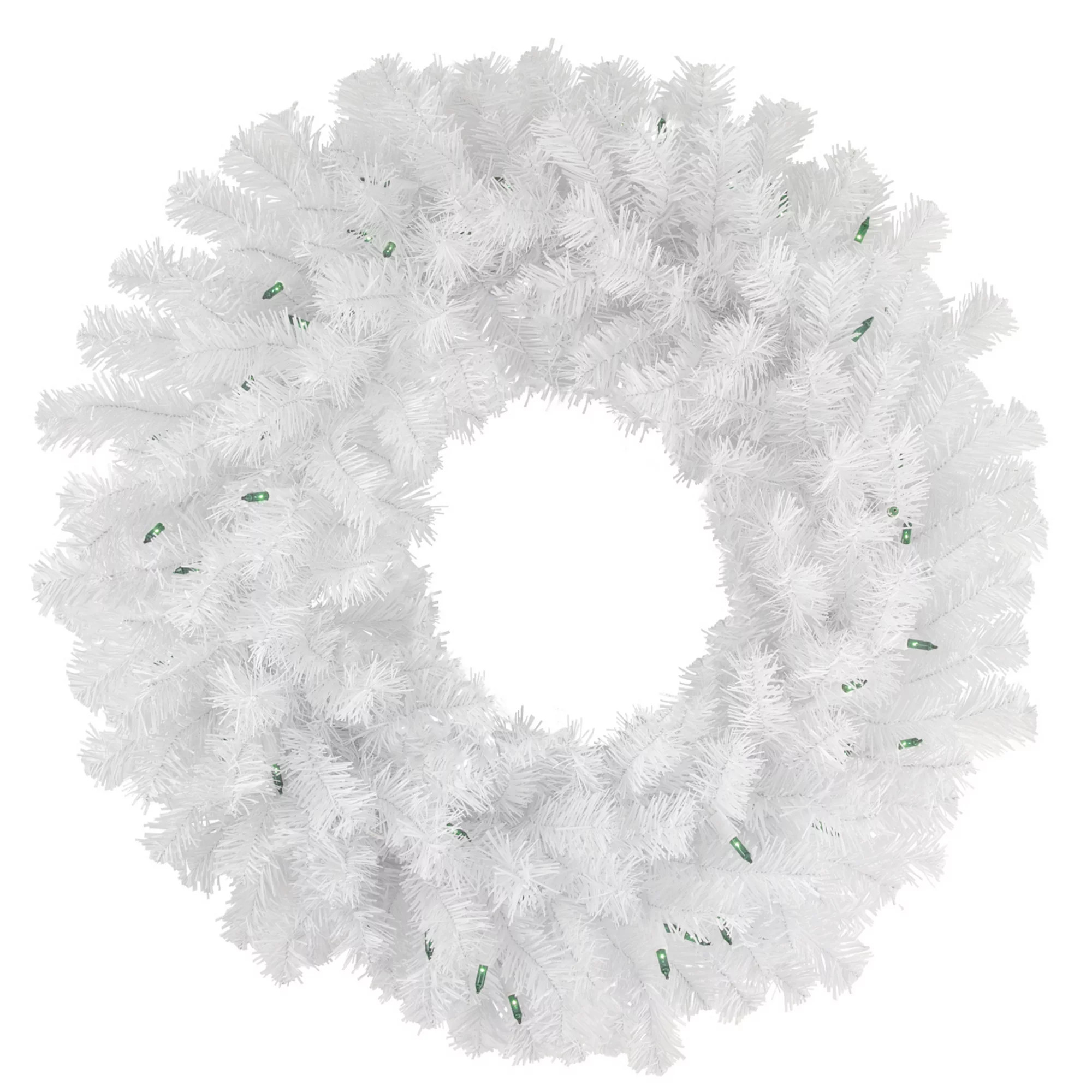 Northlight Pre-Lit Geneva White Spruce Artificial Christmas Wreath with Green Lights | Kohl's