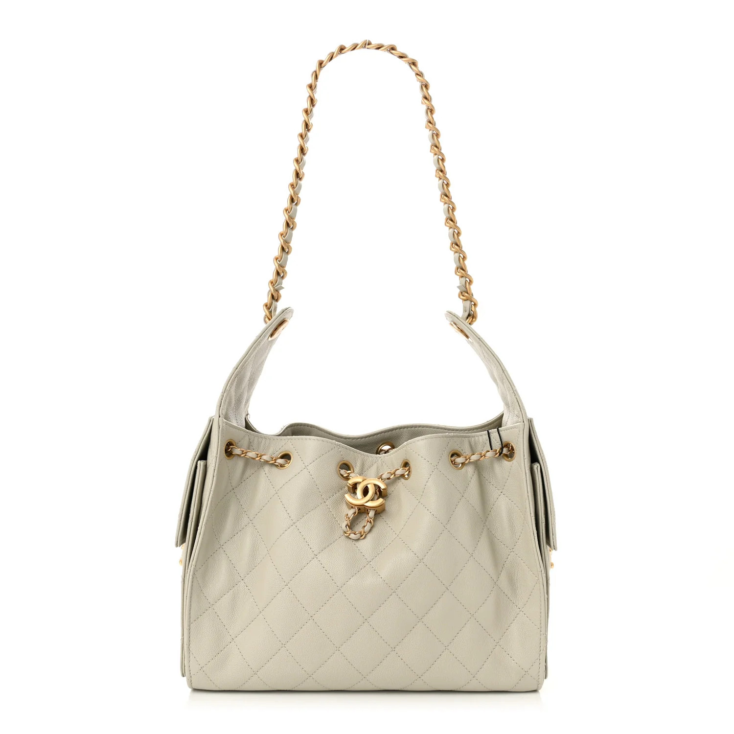 Caviar Quilted Small Chanel 25 Handbag Light Grey | FASHIONPHILE (US)