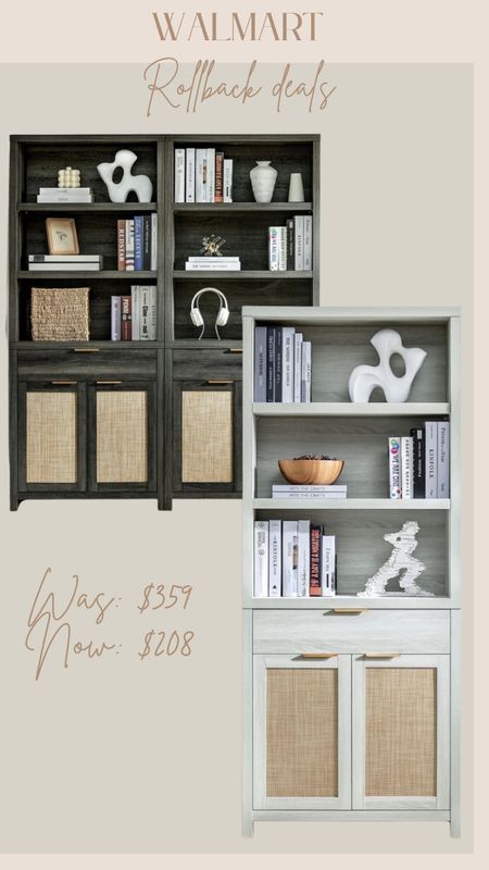 Bookshelves. Home decor. Home finds. Walmart rollback deals. Sale alert. Rattan bookshelf. Fluted bookshelf  

#LTKSaleAlert #LTKHome