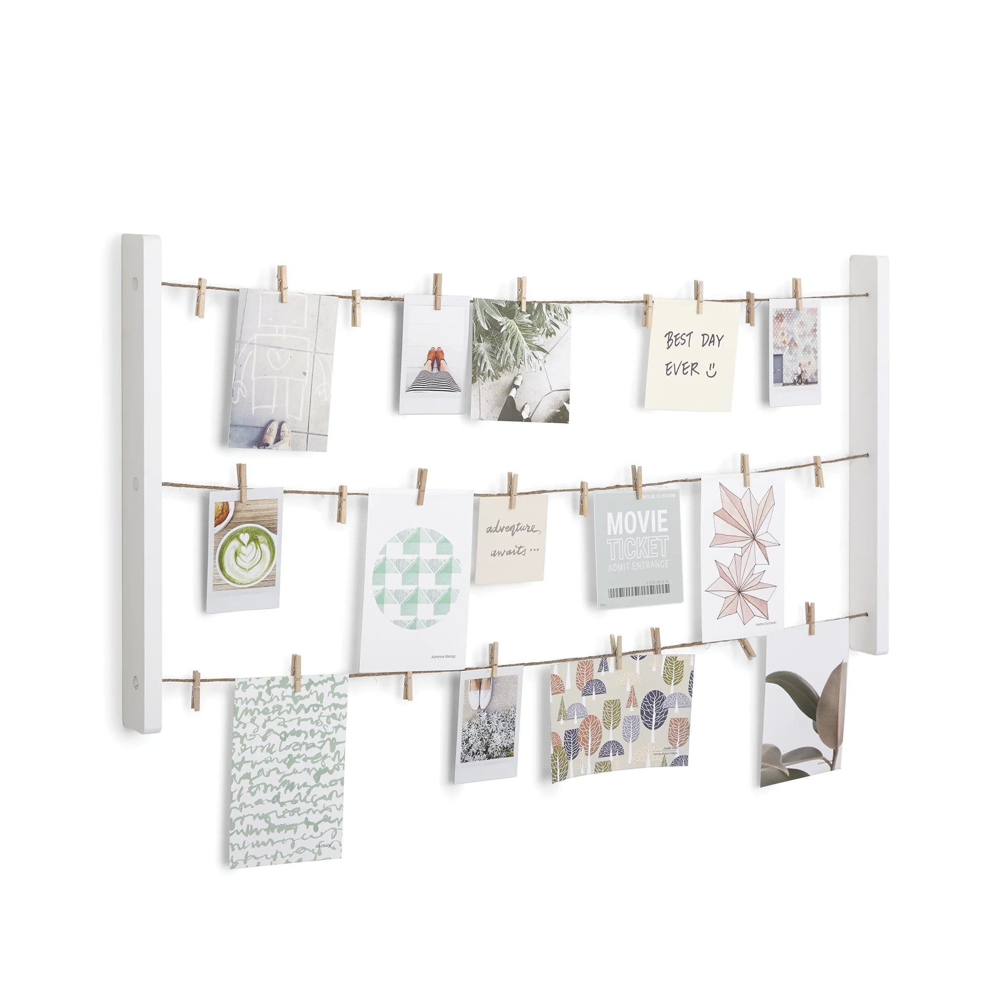 Mainstays 15x30 25-Piece White Clothesline Clip Collage Picture Frame - Walmart.com | Walmart (US)
