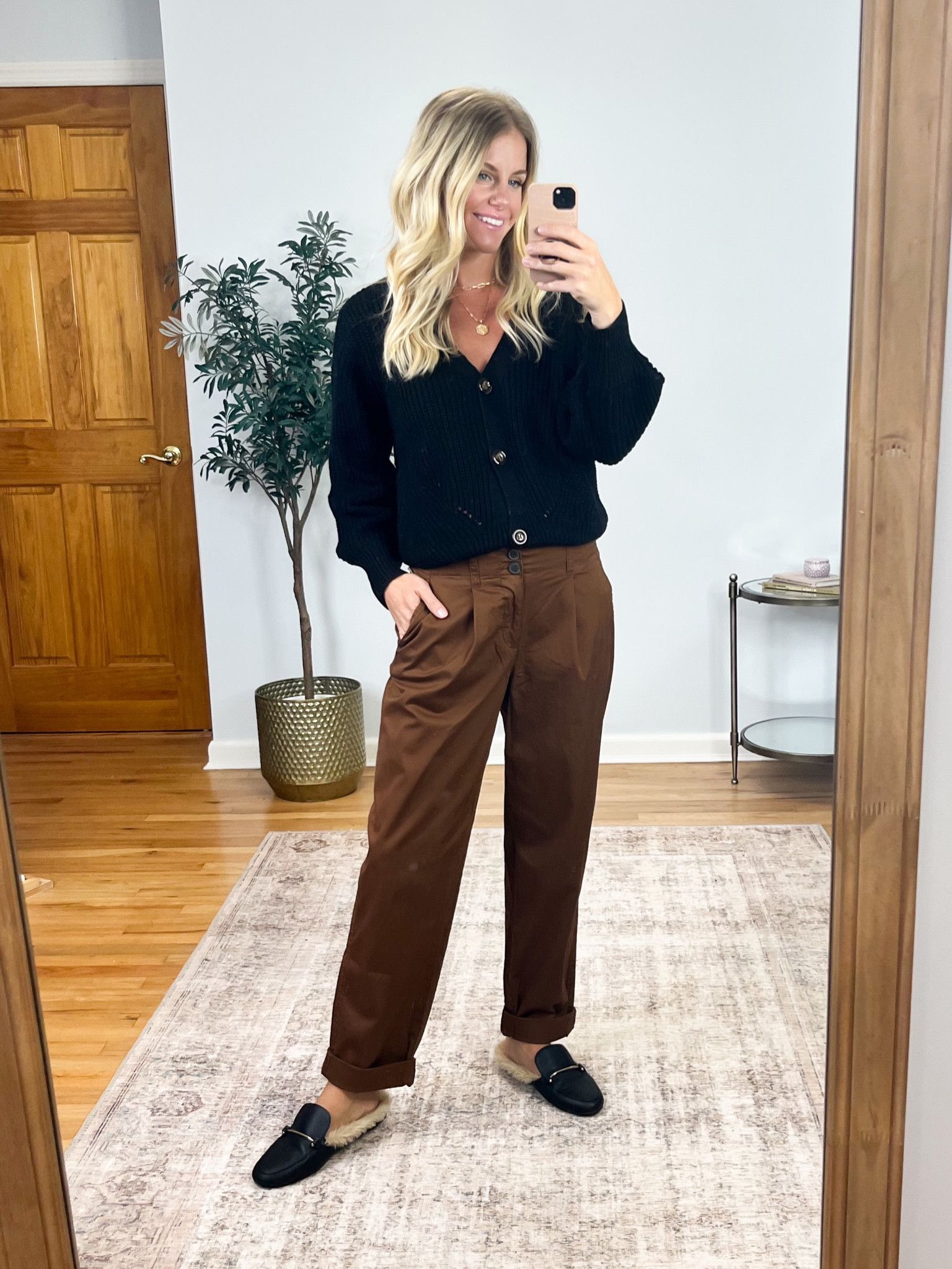 Cute and casual workwear vibe! Loving this cute cardigan- size up if you want an oversized fit. I am wearing size small. Size 2 in the pants! 

#LTKFind #LTKworkwear #LTKunder50