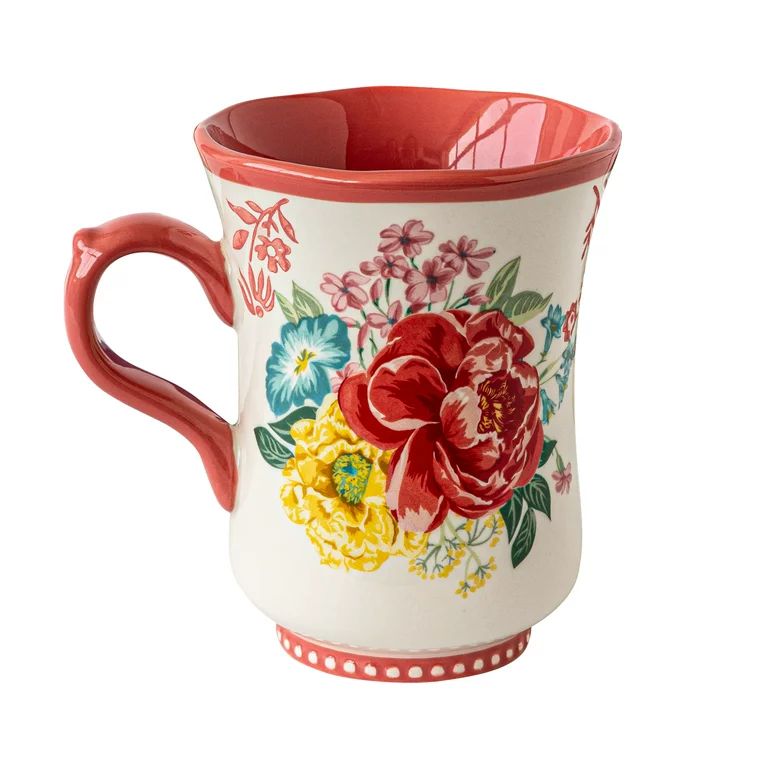 The Pioneer Woman Fancy Flourish 18-Fluid-Ounce Stoneware Mug, Pink | Walmart (US)
