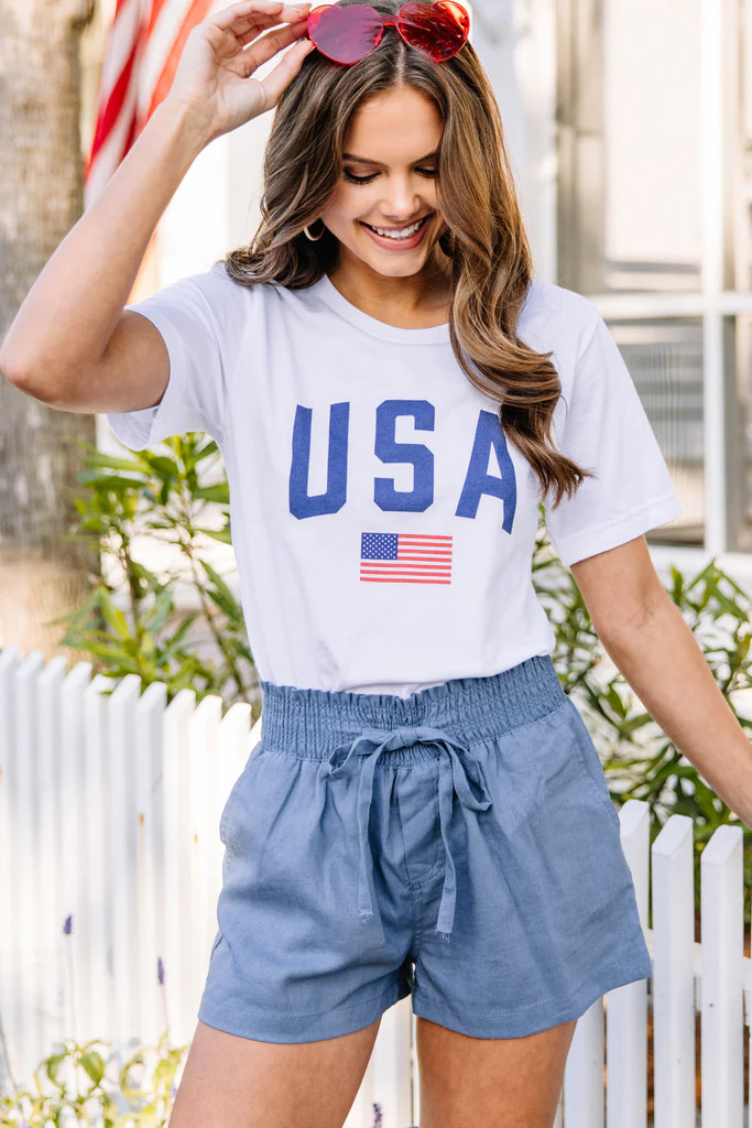Simply Patriotic White Graphic Tee | The Mint Julep Boutique