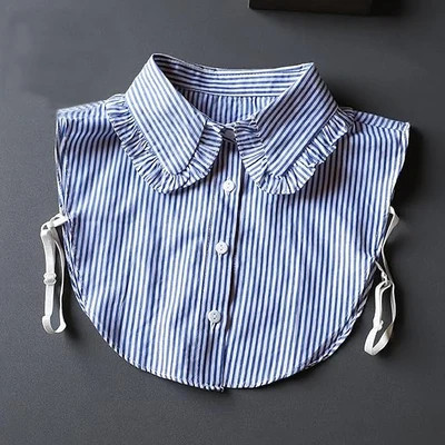 The Pink Pineapple 850 Bluebell Ruffle Striped Faux Shirt Collar - Bluebell Ruffle Striped Faux Shirt Collar | Shop.com
