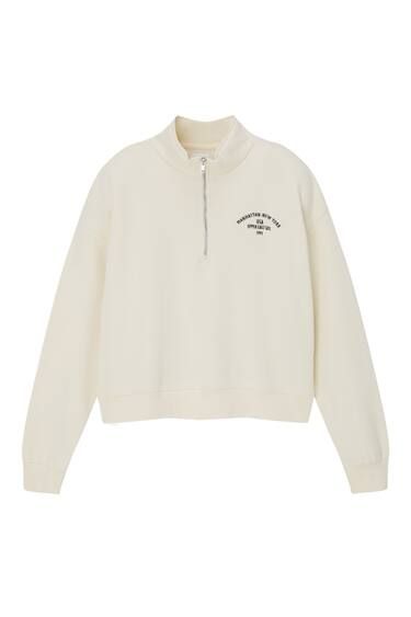 SWEATSHIRT WITH HALF-LENGTH ZIP | PULL and BEAR UK