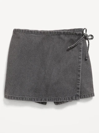 Wrap-Front Denim Skort for Girls | Old Navy (US)