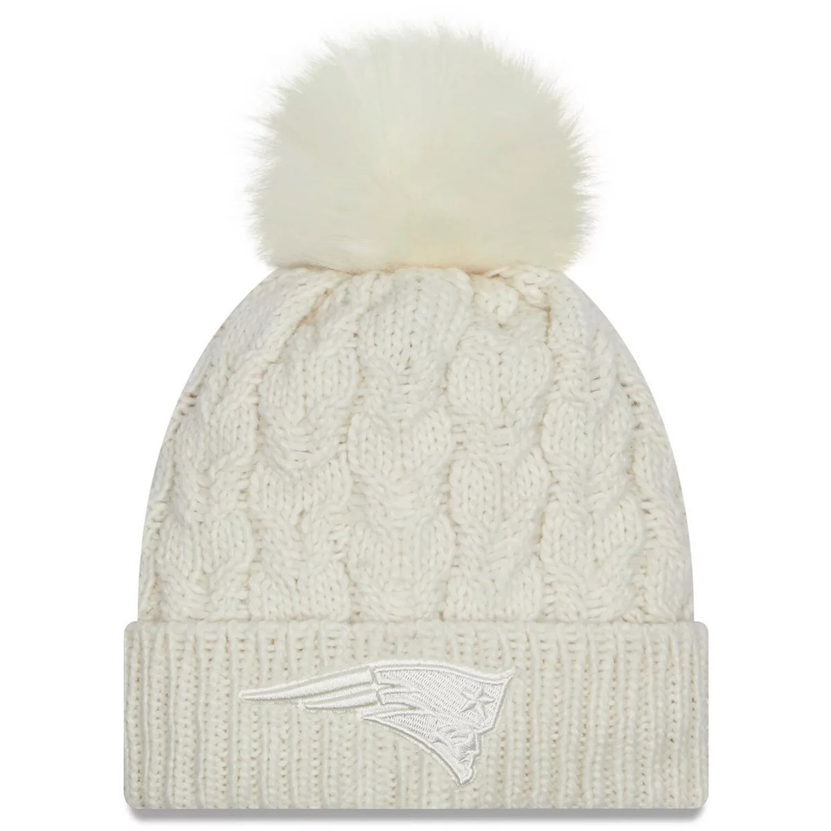 Women's New Era Cream New England Patriots Flurry Cuffed Knit Hat with Pom | Kohl's