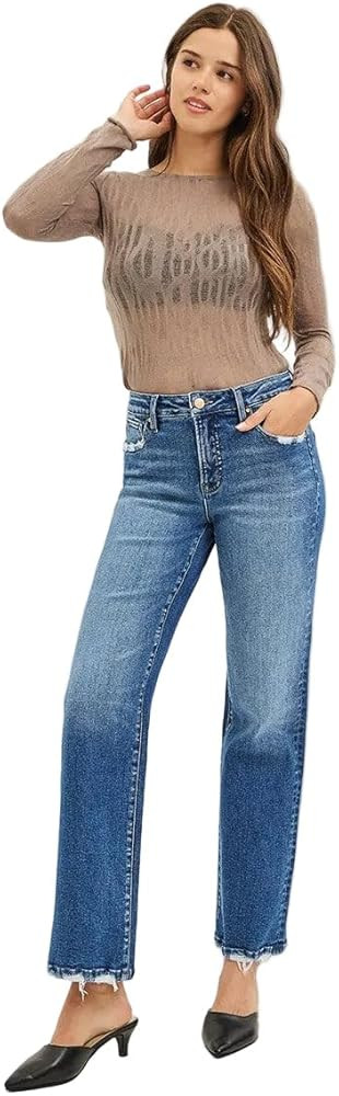 Risen Jeans - High Rise Tummy Control Straight Jeans (30" Inseam) - PSA21417 - Includes Official ... | Amazon (US)