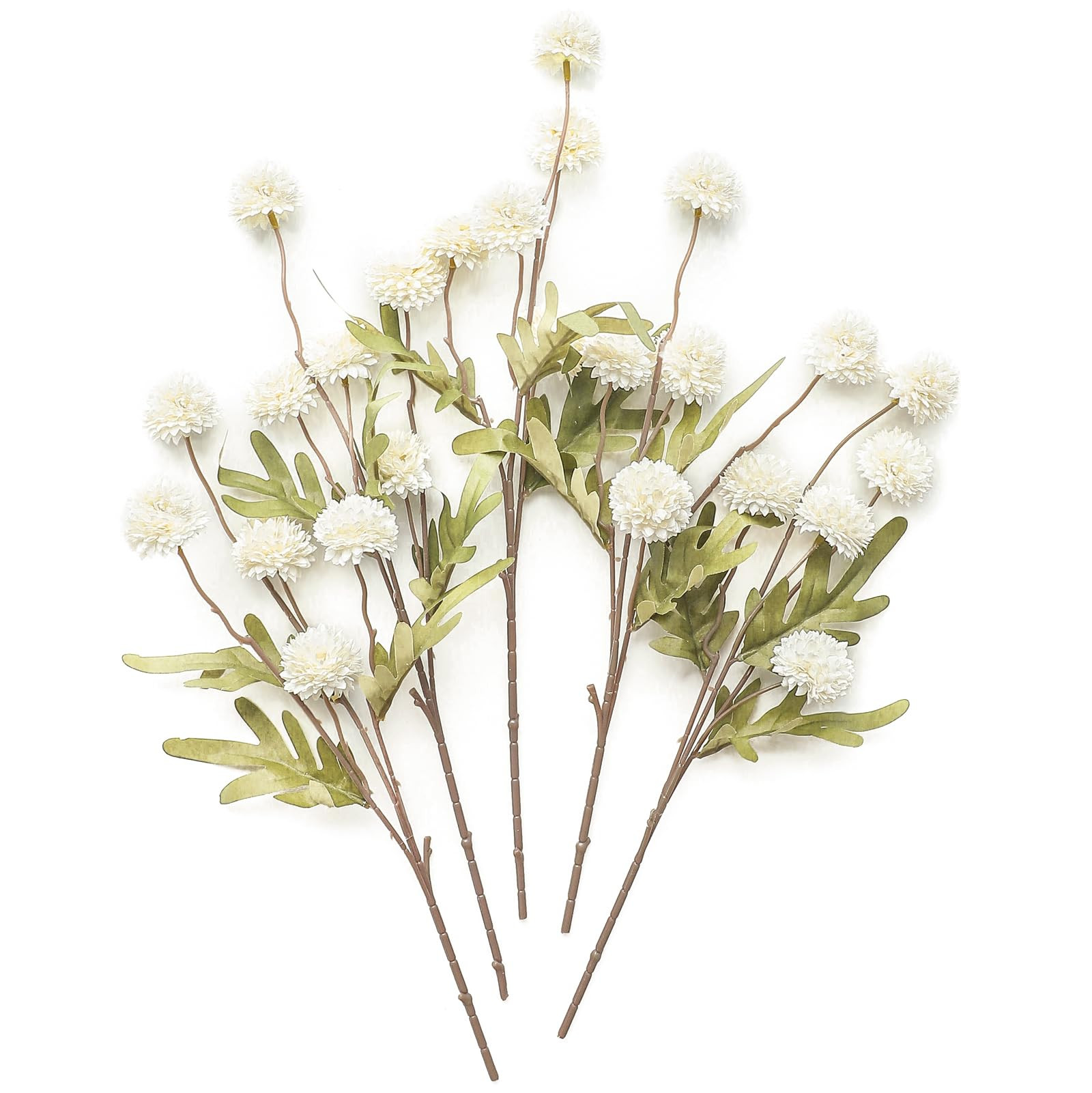 Floroom 5pcs Faux Silk Pompon Mum Artificial Flowers, Bulk Fake Mini Chrysanthemums with Stems fo... | Amazon (US)