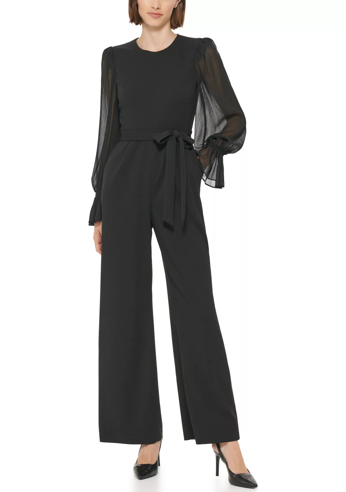 Women's Long Sleeve Scuba Jumpsuit | Belk