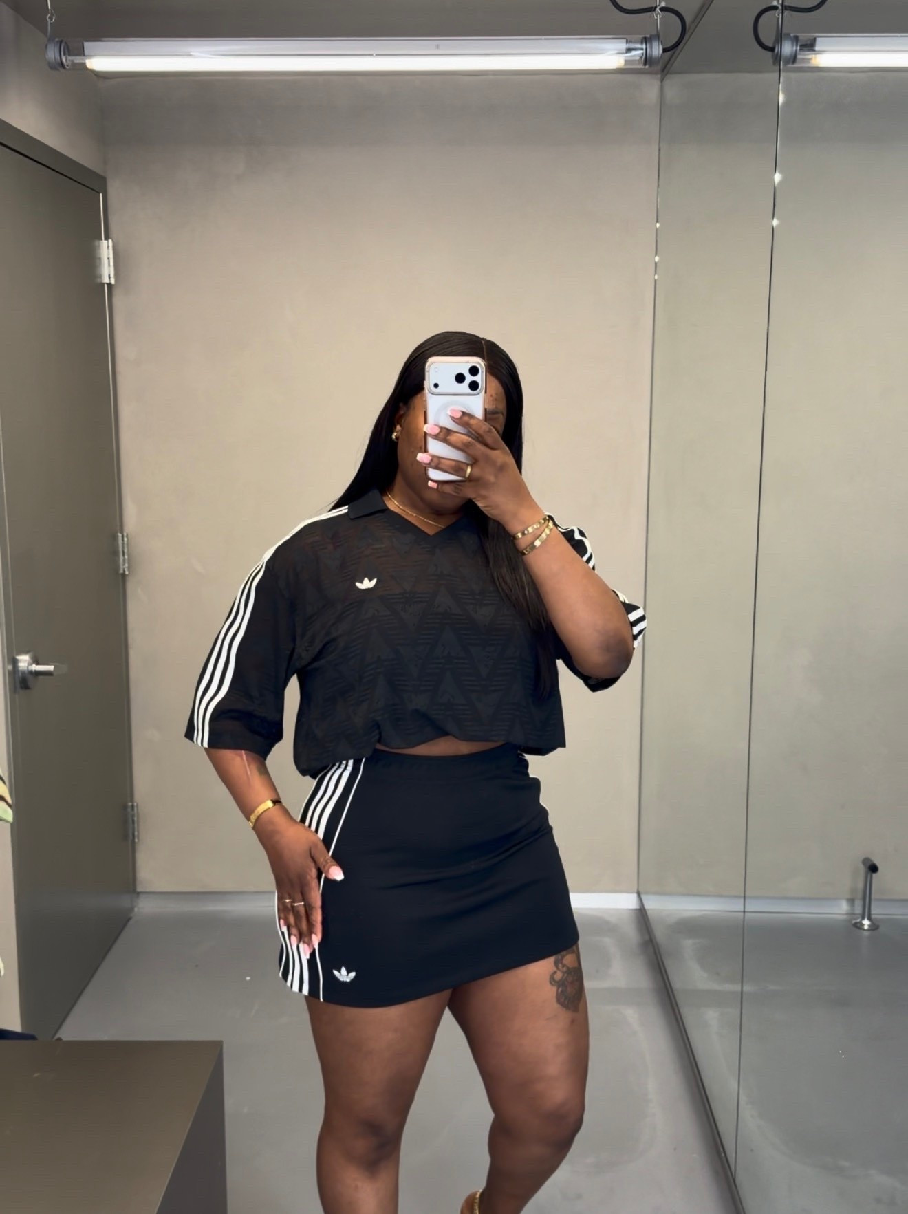 Adidas finds 
Top large 
Skirts small

#LTKgrwm #LTKU #LTKootd