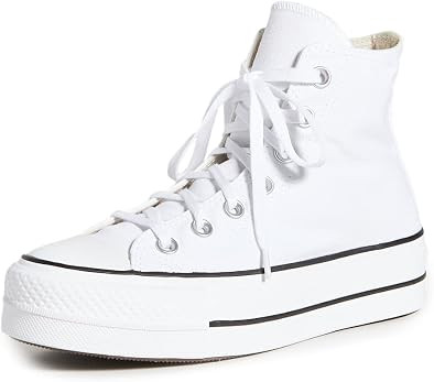 Converse Women's Chuck Taylor All Star Lift High Top Sneakers, White/Black/White, 9.5 Medium US | Amazon (US)