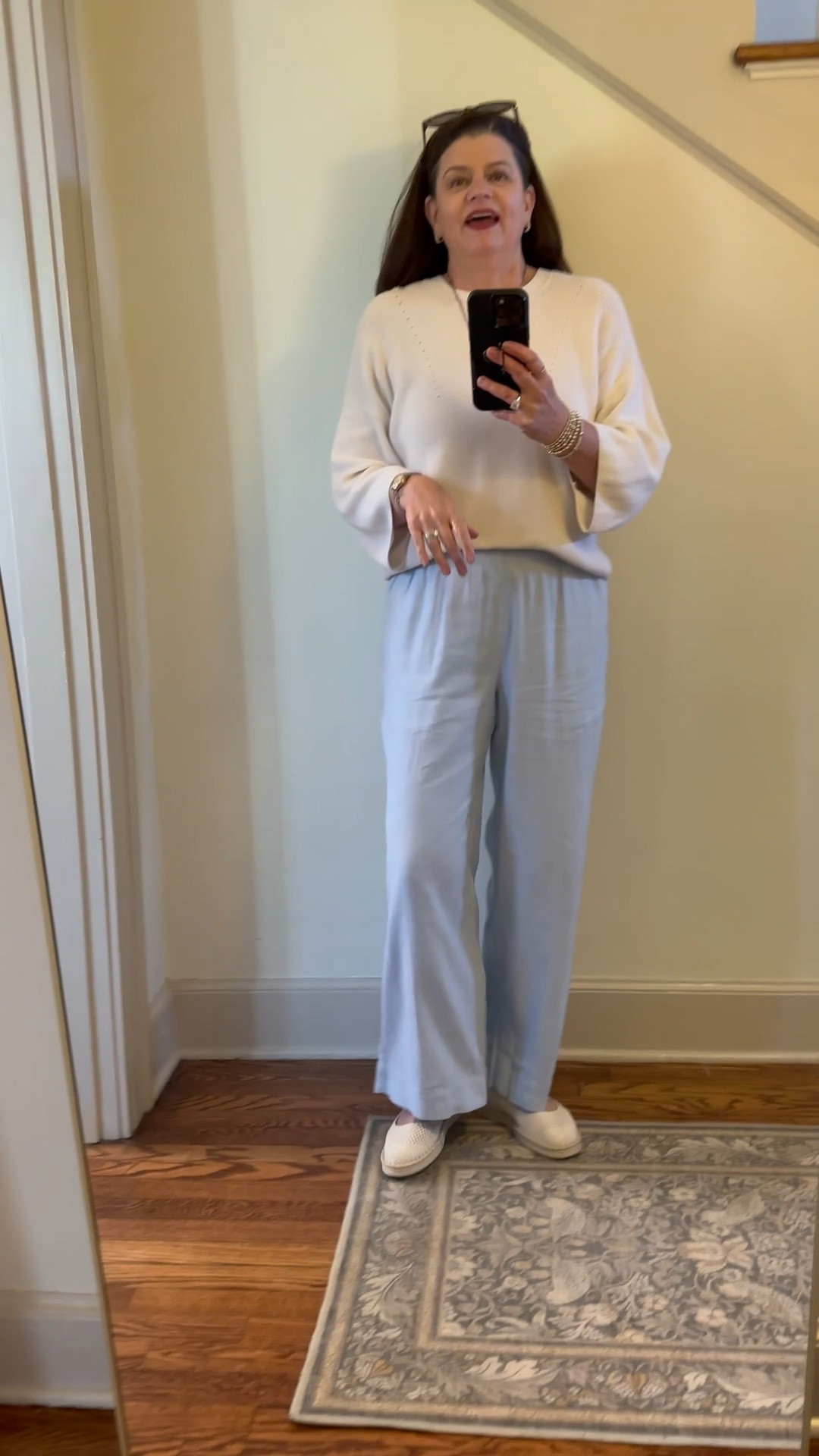 I got stopped by a woman who wanted to know where I got these pants last night. She was shocked when I said Old Navy! Grab these in every color and then switch out the tops and you will have your spring/summer wardrobe! The sweater is from seasons past so I linked up some others. I am wearing a medium in the pants and I think they are generous. This linen blend is easier to keep the wrinkles at bay! 

#LTKSeasonal #LTKSaleAlert #LTKWorkwear
