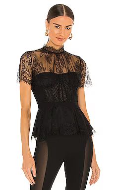 JONATHAN SIMKHAI Kehlani Lace Bustier Top in Black from Revolve.com | Revolve Clothing (Global)