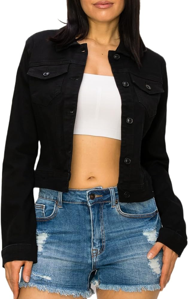 Creative Mimesis Women's Casual Long Sleeve Stone Washed Denim Jean Jacket S - 3XL | Amazon (US)