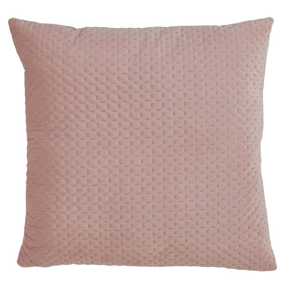 Poly Filled Pinsonic Velvet Pillow Blush - Saro Lifestyle | Target