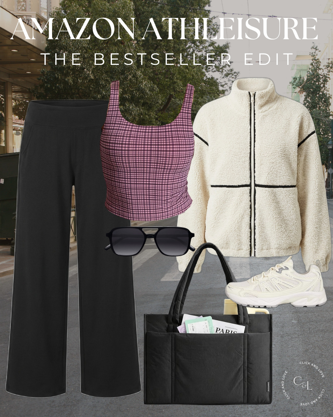 Athleisure Favorites! A wide leg pant, plaid tank and a cozy sherpa jacket give a easy put together look. My favorite comfy fall combo! 

 #LTKfitnessgoals #LTKmomlife #LTKActive