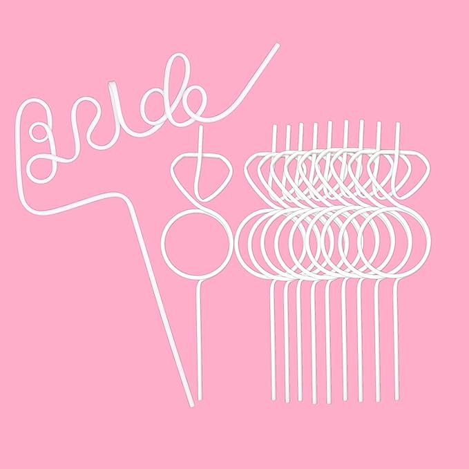 Bachelorette Party Decorations Straws White Bride Straw + Diamond Ring Straws Set 11 Pcs,Bride to... | Amazon (US)