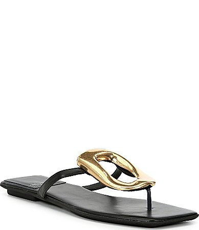 Jeffrey Campbell Linques Leather Ornament Flats Sandals - 6.5 | Dillard's