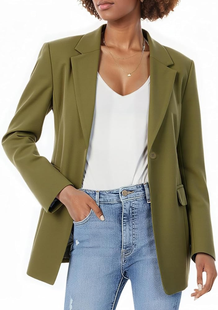Beninos Womens Long Sleeve Blazers Business Casual Solid Lightweight Suit Jacket Office Blazer | Amazon (US)