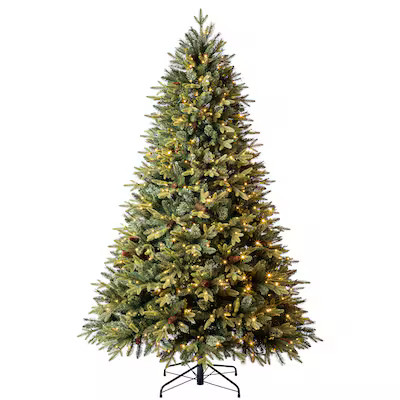 Holiday Living Hayden 7.5-ft Hayden pine Pre-lit Artificial Christmas Tree with Multicolor LED Li... | Lowe's